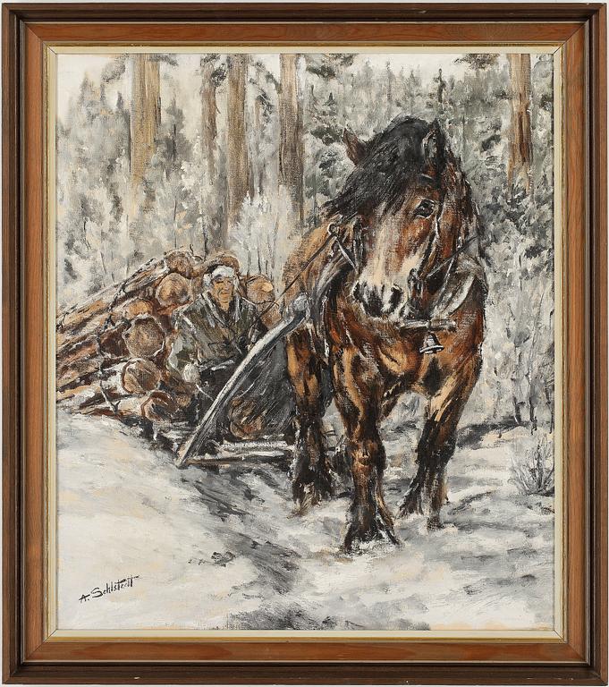 OKÄND KONSTNÄR, olja på duk, signerad A. Sehlstedt.