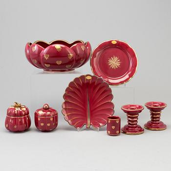 ARTHUR PERCY, 19 pieces of 'Rubin' creamware from Upsala-Ekeby Gefle.