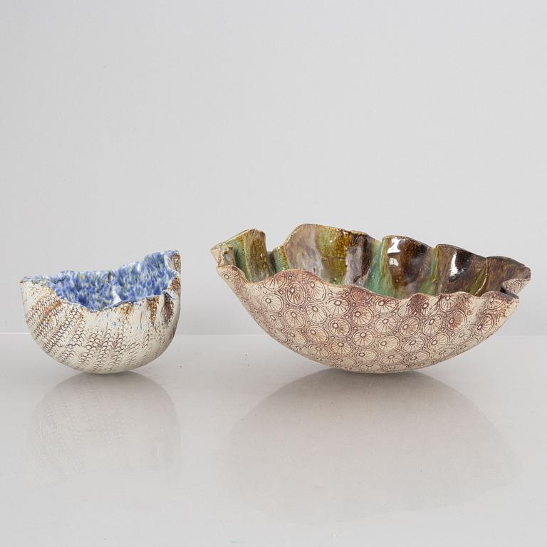 Bengt Berglund, two stoneware bowls, Gustavsberg, Swedne.