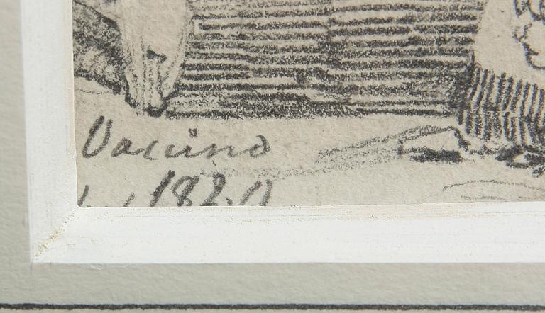 OKÄND KONSTNÄR, ett par. Blyerts, Italien 1820.