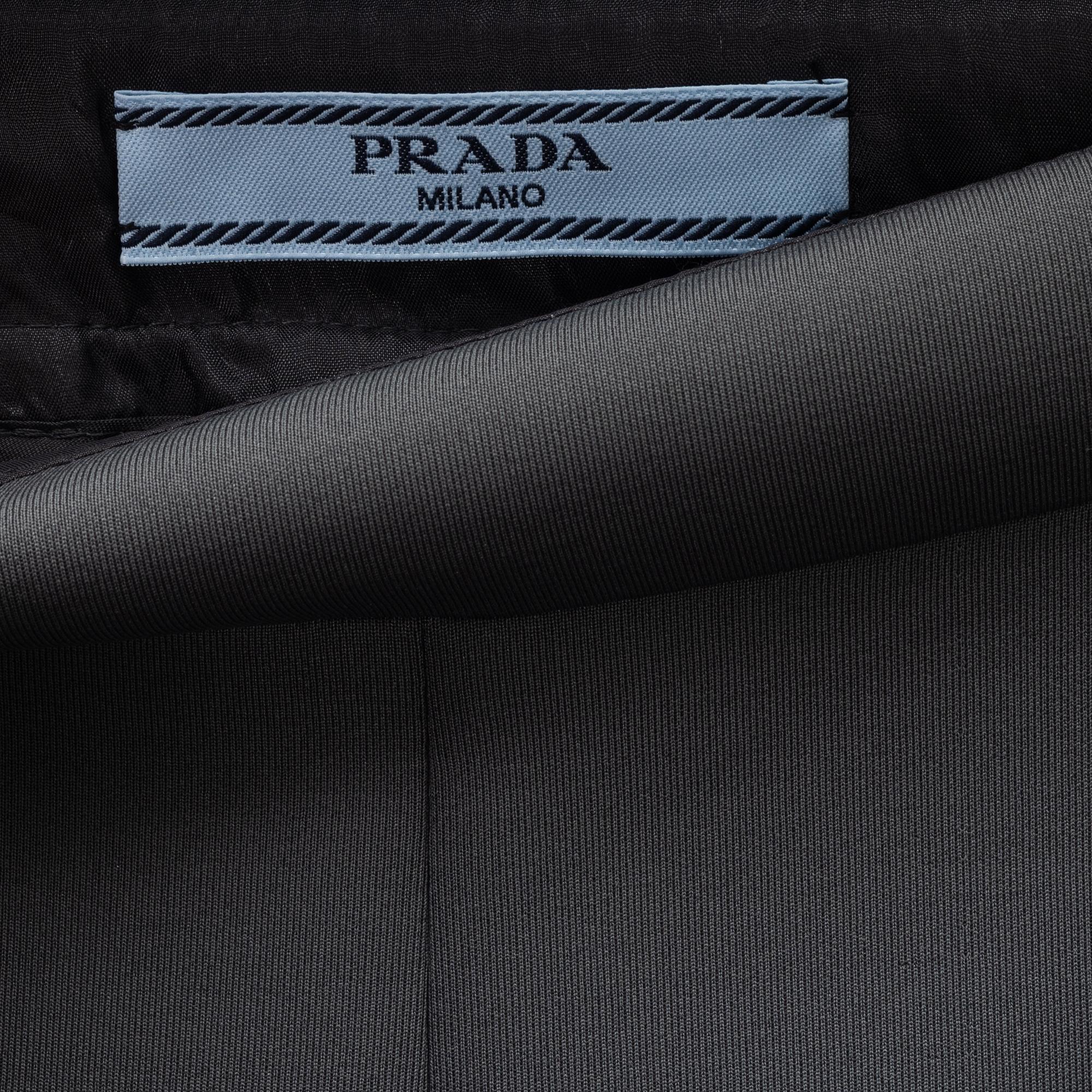 Prada, a pair of grey scuba pants, size 36.