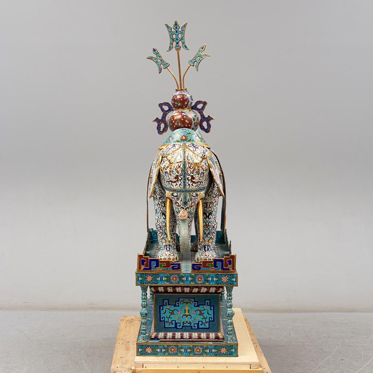 A large chinese cloisonné sculpture, 20th Century.