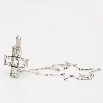 Wiwen Nilsson, a sterling and rock crystal crucifix and chain, Lund 1939.