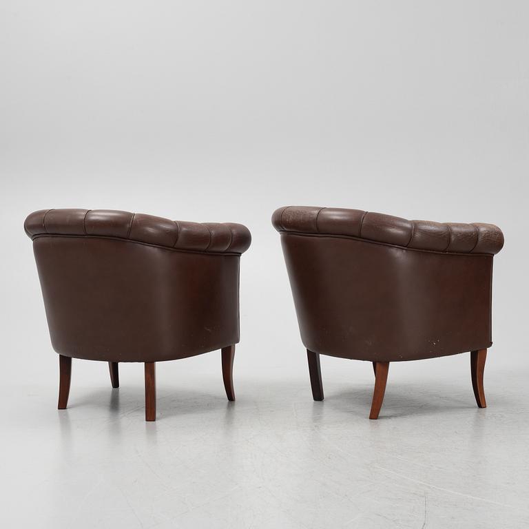Four club chairs, late 20th century.