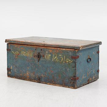 A painted chest, dated 1831.