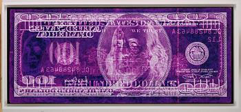 David LaChapelle, "Negative Currency: Hundred Dollar Bill Used As Negative", 1990 - 2008.