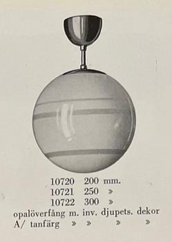 Harald Notini, taklampa, modell "10722", Arvid Böhlmarks Lampfabrik, Stockholm, 1930-tal.