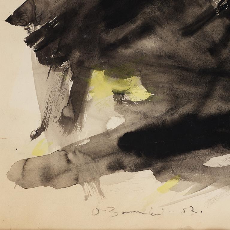 OLLE BONNIÉR, mixed media on paper, signed and dated -52.