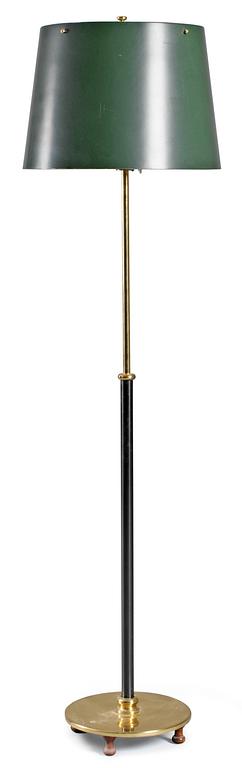 A Josef Frank brass and black lacquered floor lamp, Svenskt Tenn, model 2564.