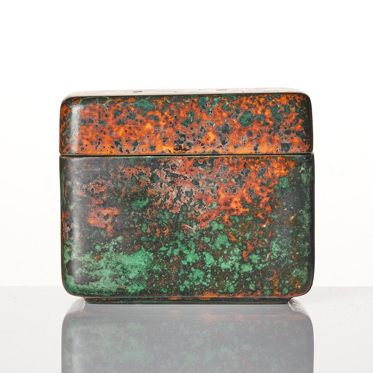 Hans Hedberg, a set of two faience boxes, Biot, France.