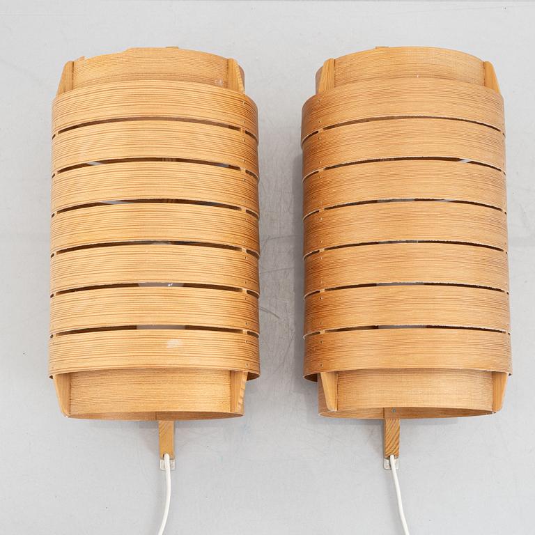 Hans-Agne Jakobsson, a pair of wall lights, Elysett, markaryd, Sweden, 1970's.