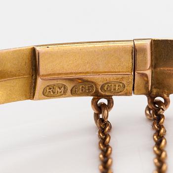 C. I. Fleinert, A 17K-20K gold bracelet. Copenhagen late 19th century. Import Marked Otto Roland Mellin, Helsinki.