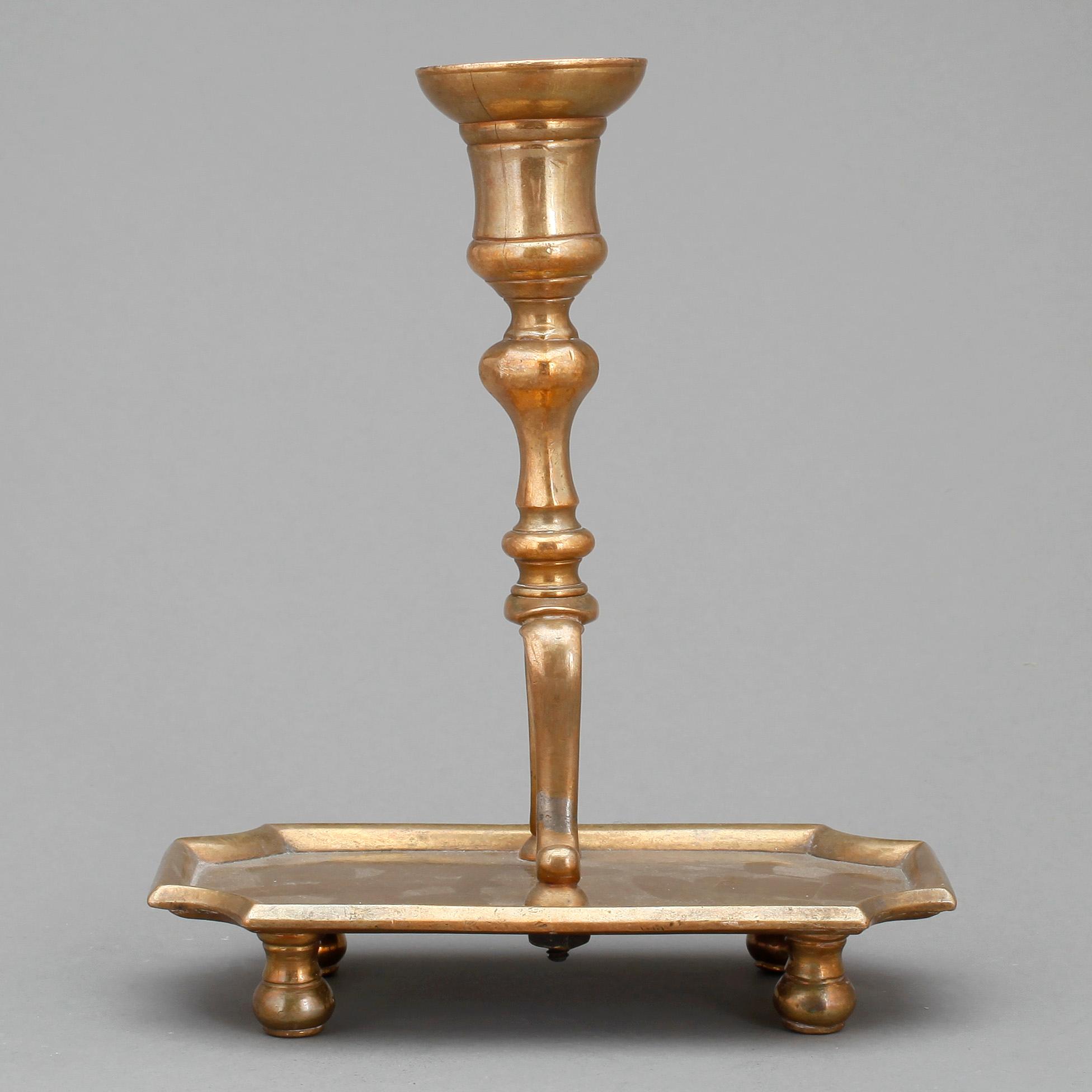 LJUSSTAKE, mässing, 1700-tal.