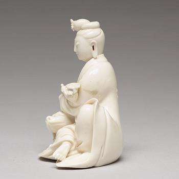 A blanc de chine figure of Guanyin, Qing dynasty, 18th Century.