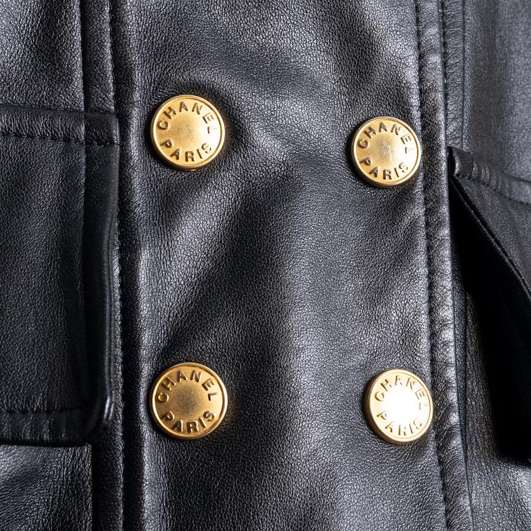 Chanel, A 1990's leather jacket.