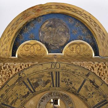 A George II blue-japanned longcase clock by William Barrow (watchmaker in London 1700-36).