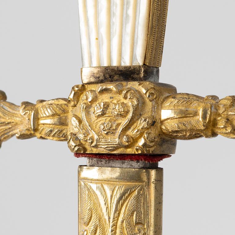 Official's sword, Swedish, 19th century, with scabbard.