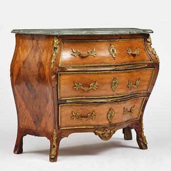 A rococo parquetry commode attributed to C. Tietze (master in Stockholm 1764-91).