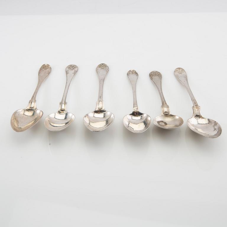 Skedar silver 19 st "Gammalfransk" Sverige 1842-1916.