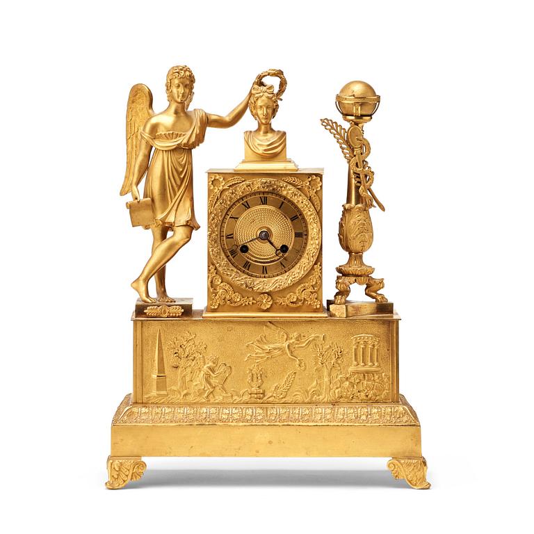 A French Empire early 19th century mantel clock.