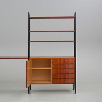 BOKHYLLOR med SKRIVSKIVA, 3 delar, "Tema", Gillis Lundgren, IKEA, 1950-60-tal.