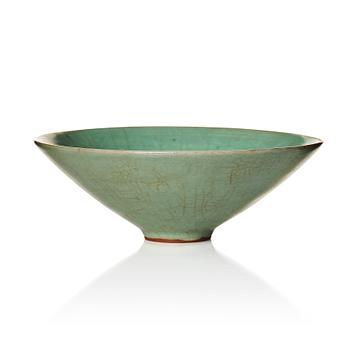 980. A blue/green glazed bowl, presumably Yuan dynasty.