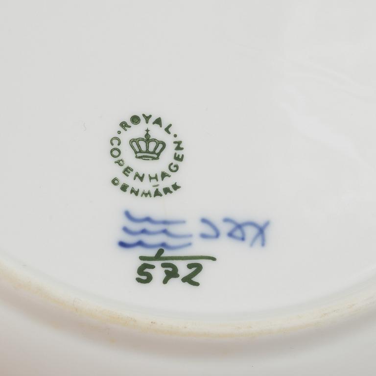 Royal Copenhagen,  18 porcelain service pieces, 'Blue Fluted', Denmark.