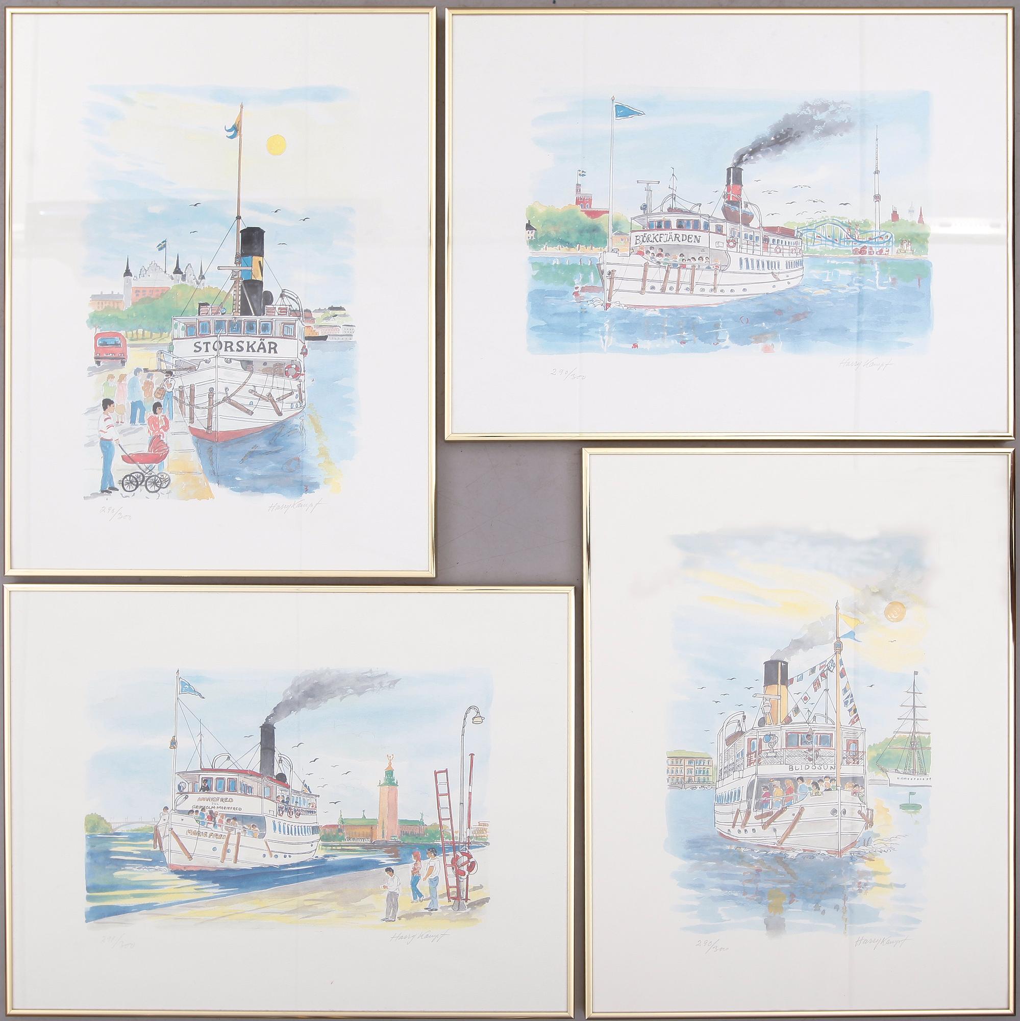 HARRY KAMPF, 4 st, litografier, signerade, 290/300.