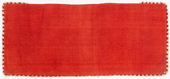 A carrige cushion, ”Stiliserade Ekar”, flat weave, ca 119 × 52 cm, signed AMS, dated 1814.