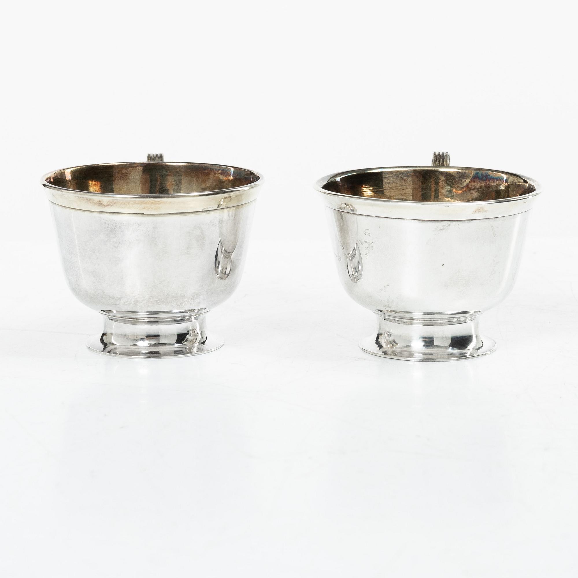 Six Swedish silver cups, mark of Arkala Johanna Gottschalk, Stockholm, 1960s.