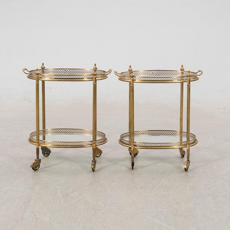 Serveringsvagnar, ett par, Regency/Hollywood-stil, 1900-talets andra hälft.