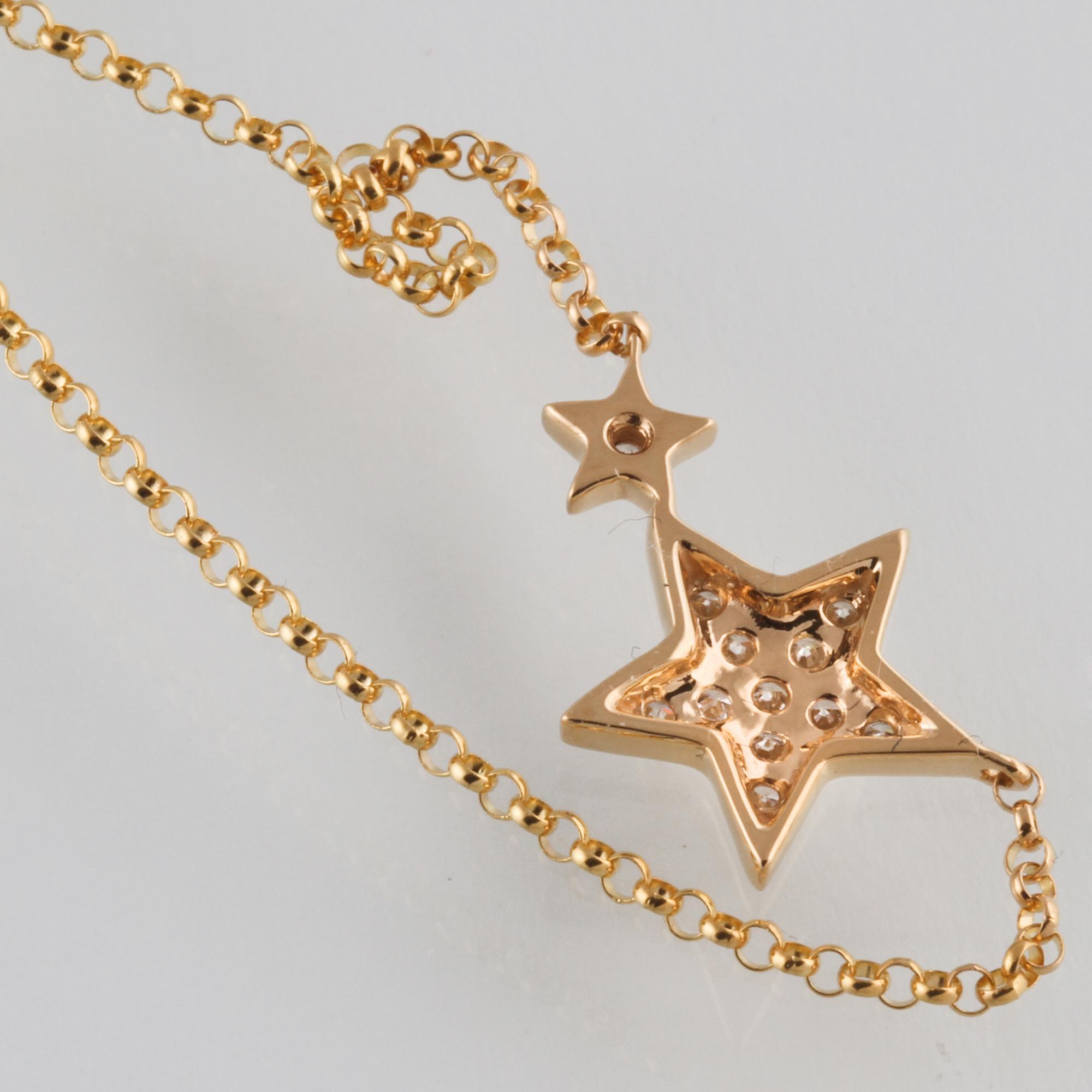 COLLIER, 18K guld med briljantslipade diamanter ca 0.10 ct. Vikt 2,3 gram.