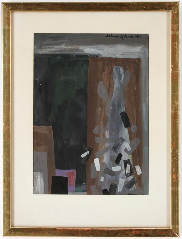 WALDEMAR SJÖLANDER, gouache, signerad och daterad 1959.