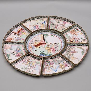 A Chinese enamelled cabaret, Qing dynasty, 18th Century. (9 pieces).