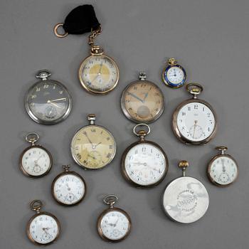 FICKUR, 13 st, mestadels silver, 1900-tal.