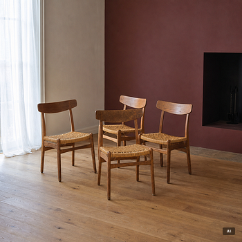 Hans J. Wegner, stolar, 4 st, "Spisestolen/ CH-23", Danmark, 1900-talets andra hälft.