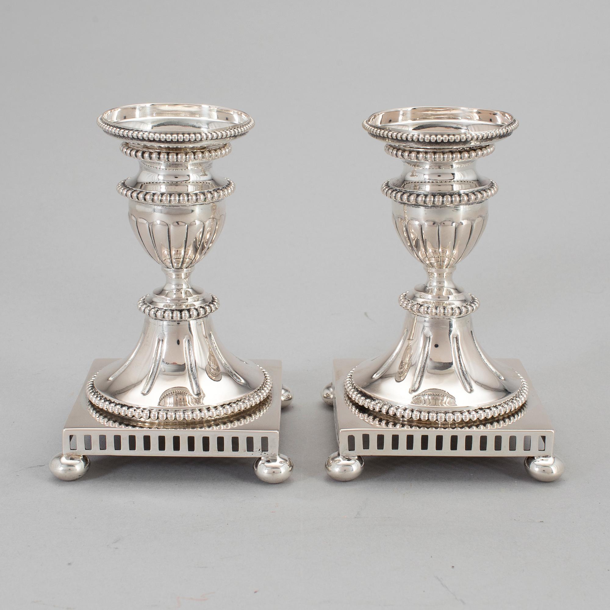 GAB, ljusstakar, ett par, silver, Stockholm, 1916.