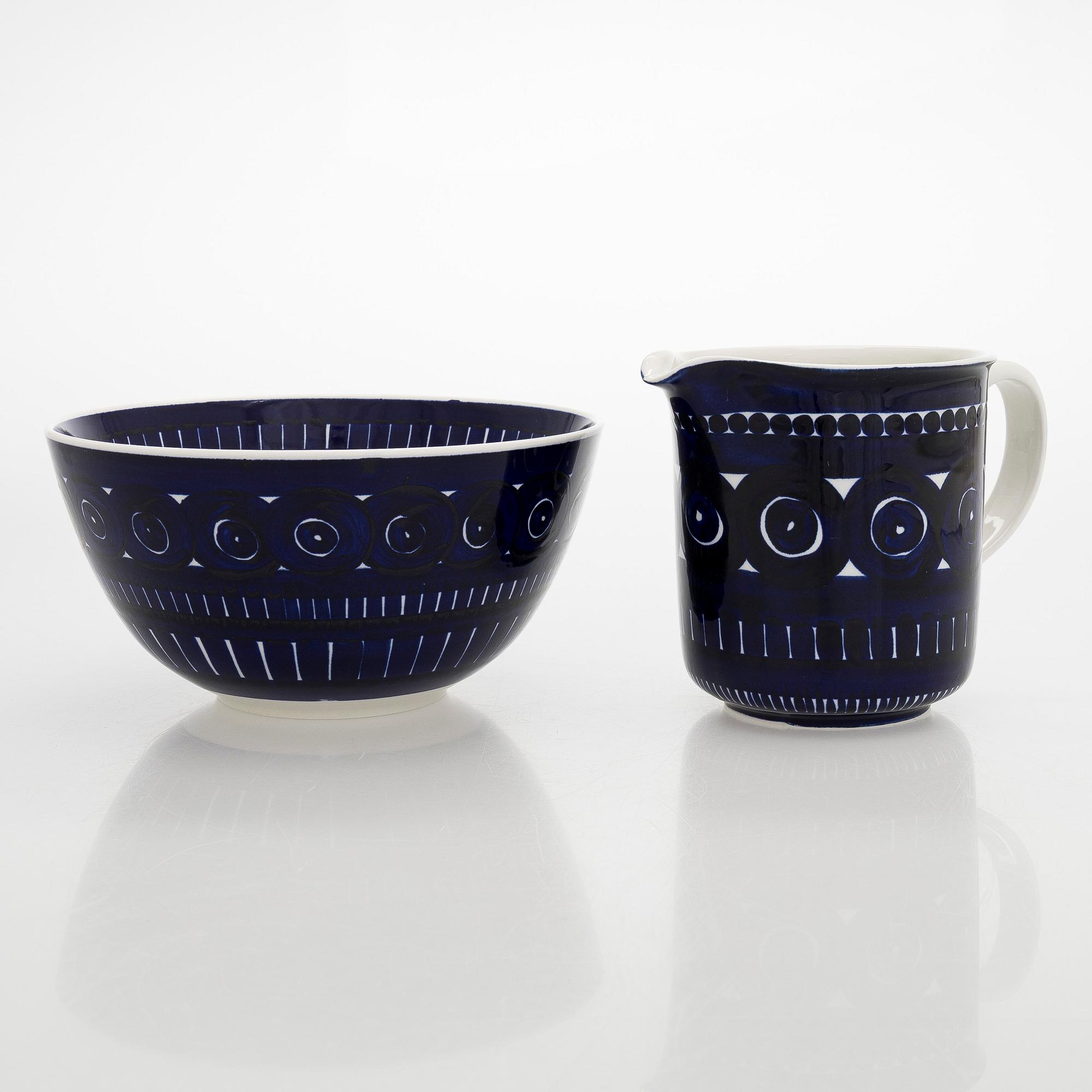 Ulla Procopé, a porcelain jug and bowl, "Valencia", Arabia, Finland.