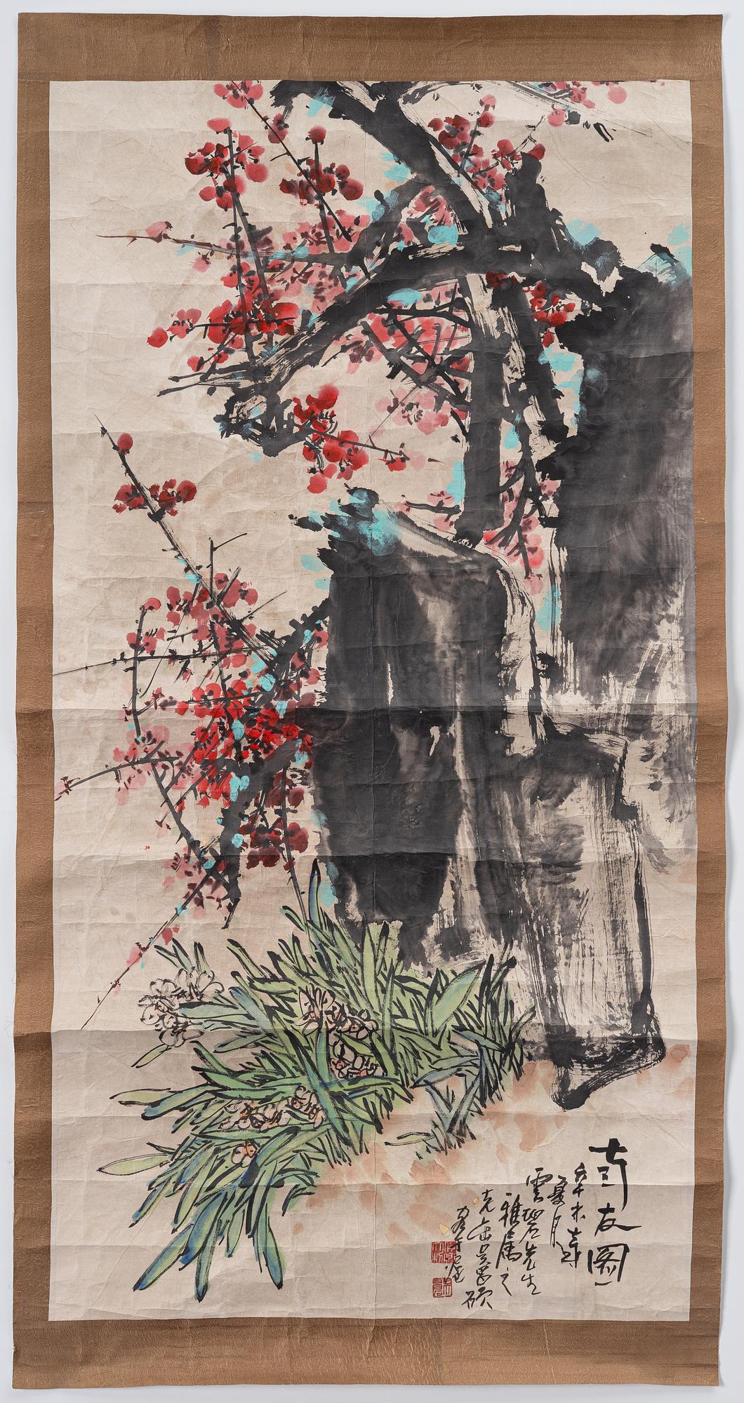 Unidentified artist, two Chinese ink paintings, 20th century.