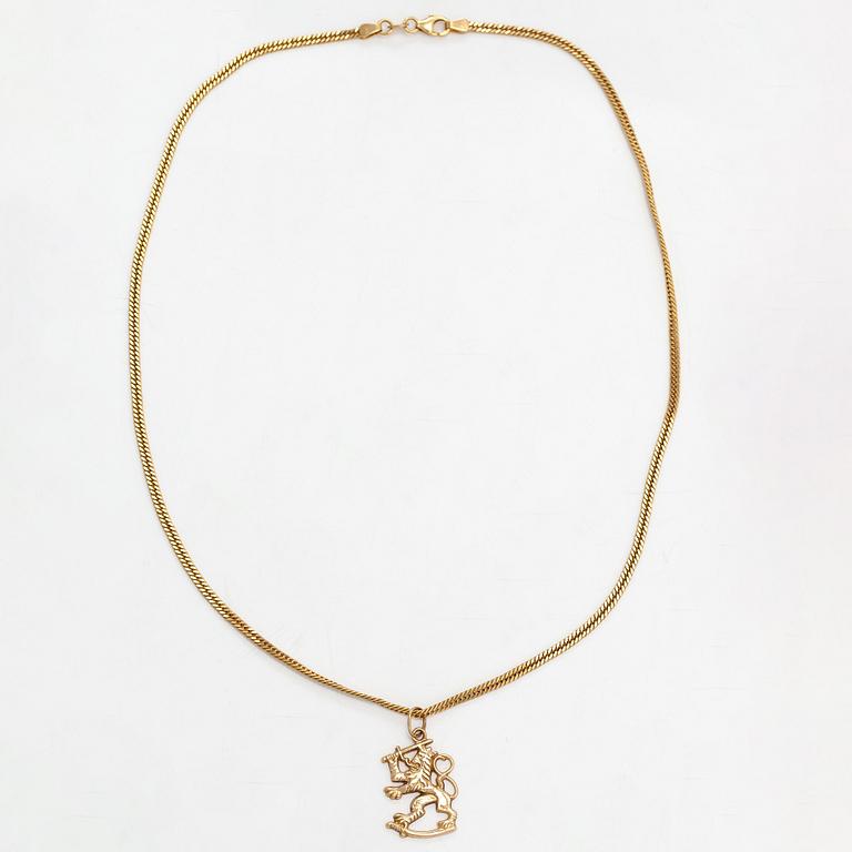 A 14K gold necklace.
