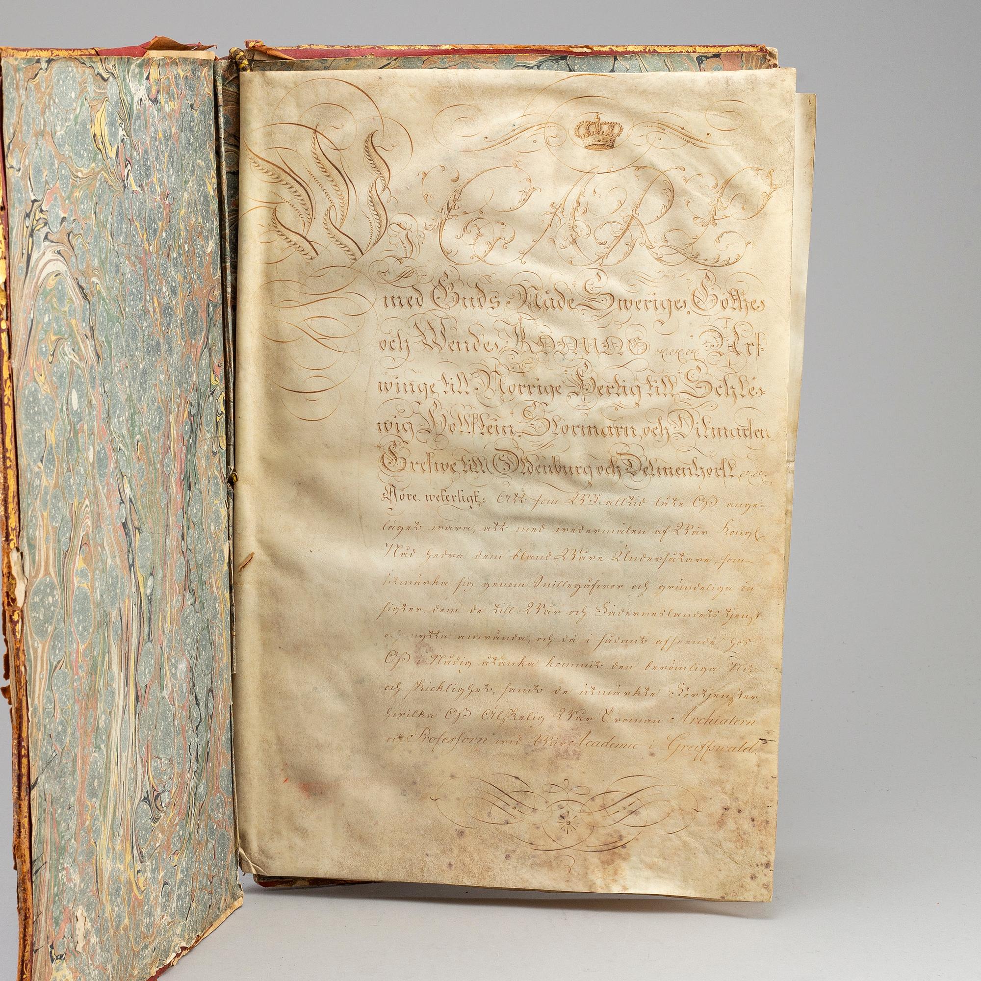 SKÖLDEBREV,  för adliga ätten von Haselberg (ointr).