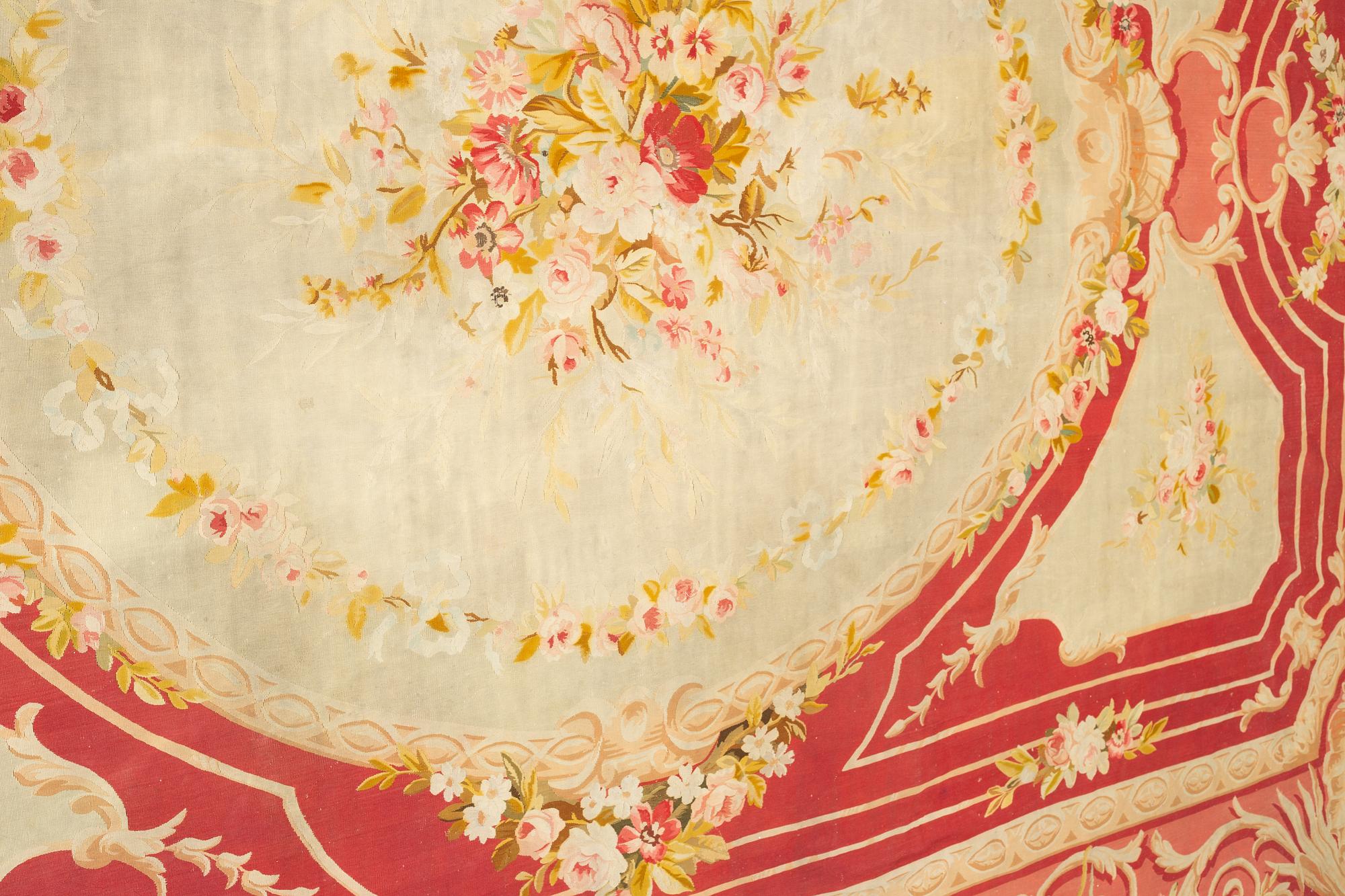 A carpet, tapestry weave, ca 625 x 431,5 cm, Aubusson the middle of the 19th century - around 1900, France.