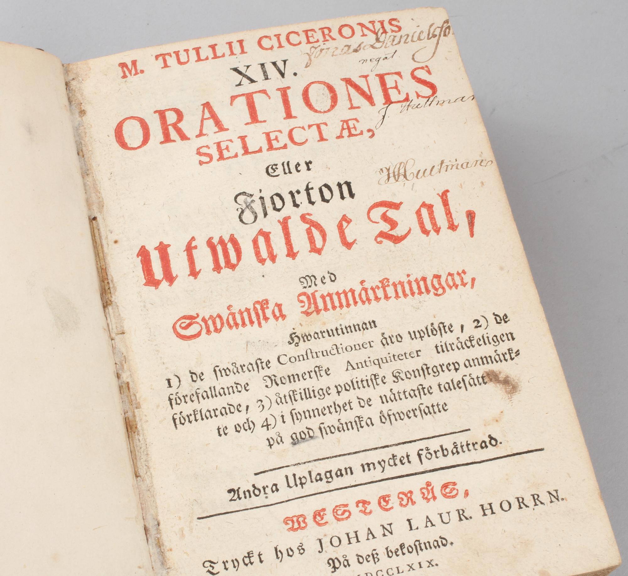 PARTI BÖCKER, 7 st, bla "Schwedisches Land-Recht wie dasselbe...", 1709, 1700-tal.