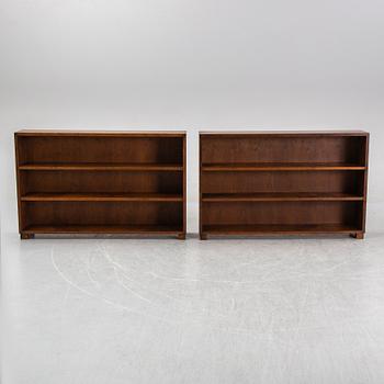 A pair of stained birch book cases, Sweden, 1930s.