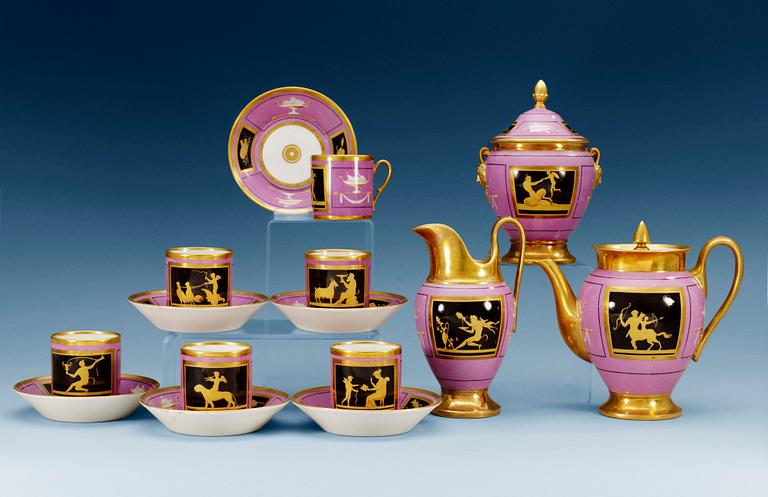 An Empire nine pieces coffee service, first half of 19th Century. (9).