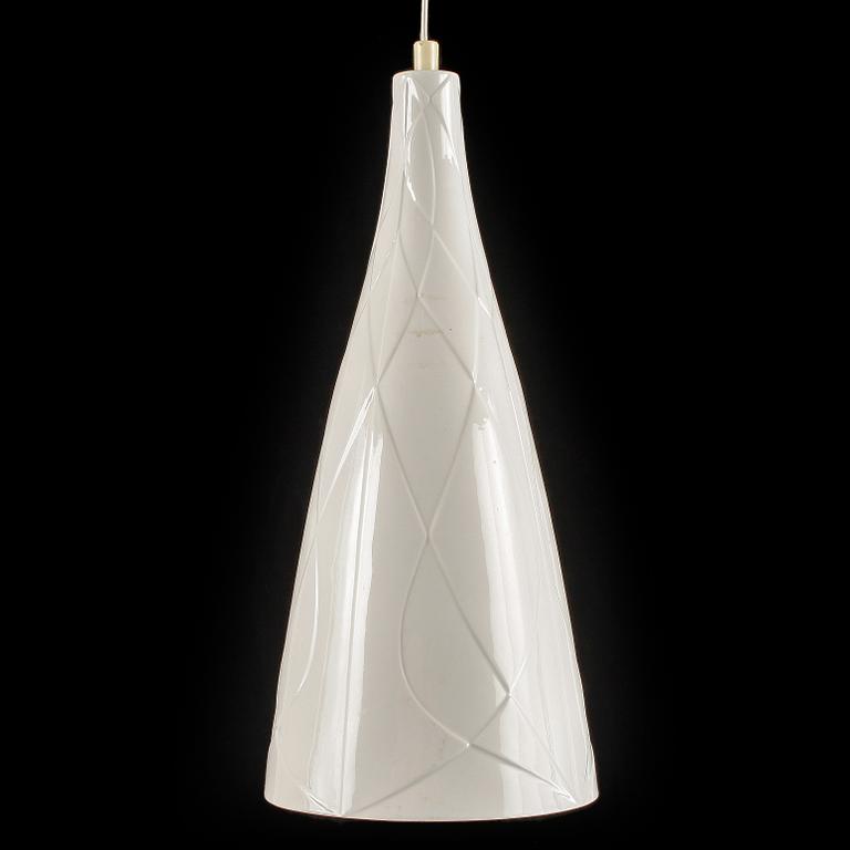 TAKLAMPA, porslin, Carl Harry Stålhane, Rörstrand, 1900-talets mitt.