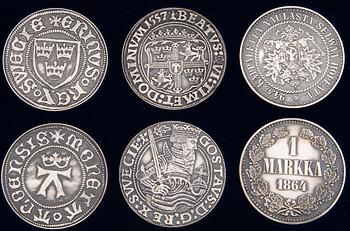 JUBILEUMSMYNT, 22 st, silver, Finland 1960-80-tal. Totalvikt ca 983 g.