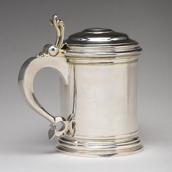 A Swedish 18th century parcel-gilt silver tankard, mark of Niclas Warneck, Karlstad 1766.