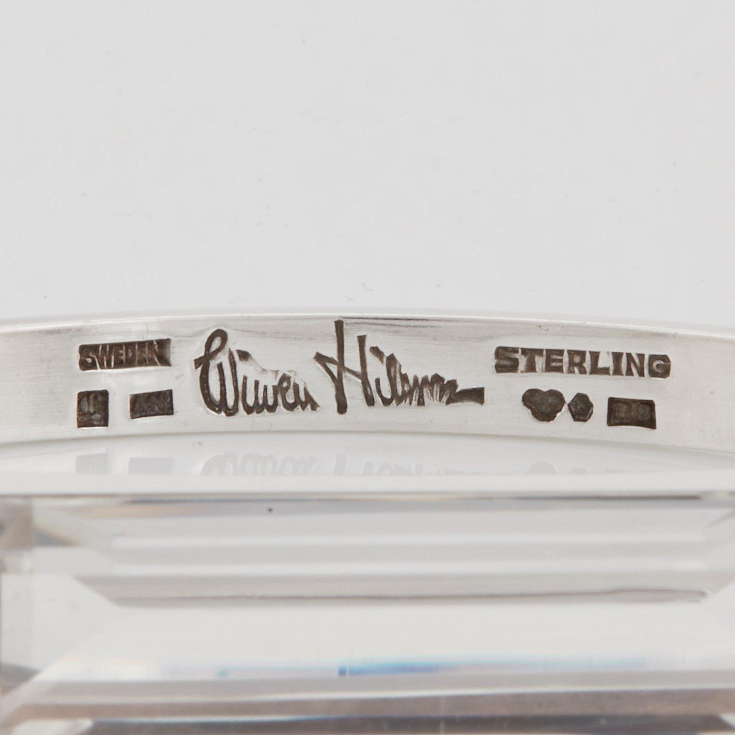 Wiwen Nilsson, a sterling and rock crystal bangle,  Lund, Sweden 1943,