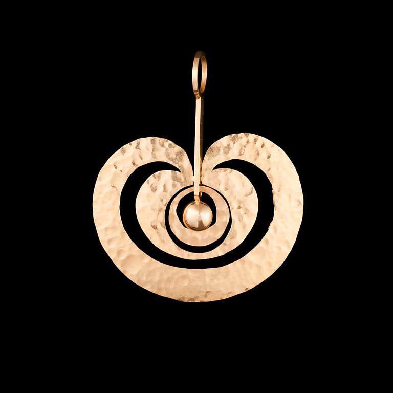 Tapio Wirkkala, A PENDANT "Apple" 14K gold, Kultakeskus 1976.